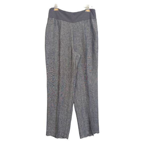 Coldwater Creek Gauzy Linen Pants 12 Mocha Pull-On Minimalist Lagenlook Capsule - Picture 8 of 9